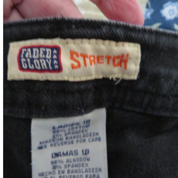 Black Jeans Women size 10 Straight Leg Faded Glory Stretch Casual Wear - Picture 6 of 10